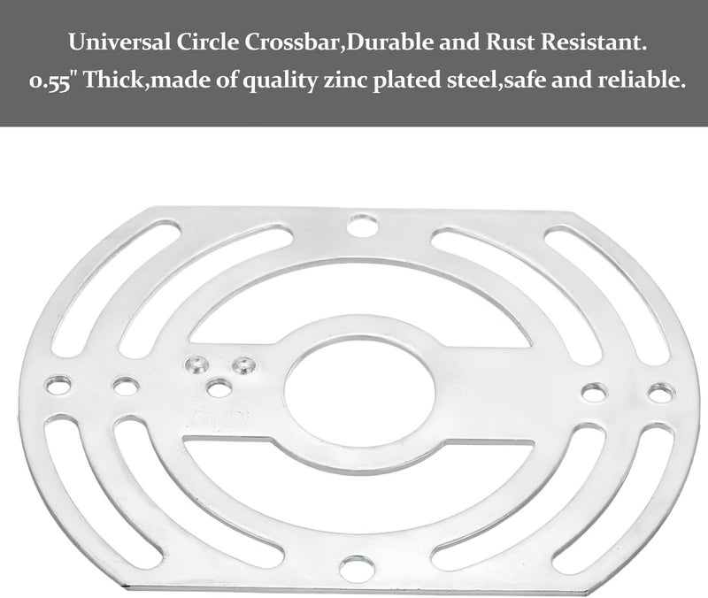 Armiika 2 Pack Universal Light Fixture Mounting Bracket, 4" Diameter Steel Round Light Crossbar, Wall & Ceiling Mount, Silver - Image 5